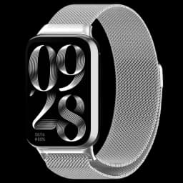 Correa milanesa magnética plateada para Xiaomi y Redmi, malla de acero inoxidable, cierre imantado ajustable, compatible con Mi Smart Band 9 Pro y Watch 4-6