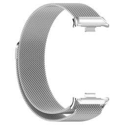 vista frontal de la Correa milanesa magnética plata para Xiaomi Smart Band 8 Pro