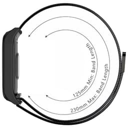 Vista lateral da Correia milanês magnética prateada para Xiaomi Smart Band 8 Active