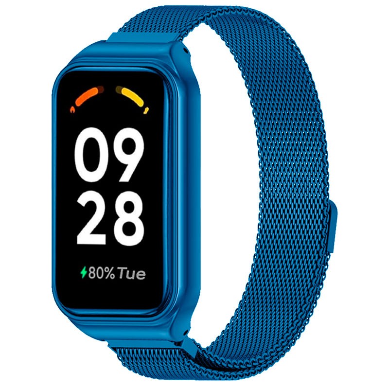 Para Xiaomi Mi Band 8 Active Correa de reloj de acero inoxidable con tres  cuentas +