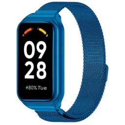 Pulseira milanesa magnética azul para Xiaomi Smart Band 8 Active