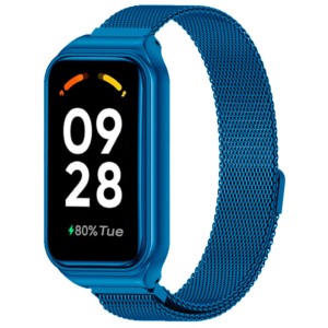 Bracelet milanais magnétique bleu pour Xiaomi Smart Band 8 Active