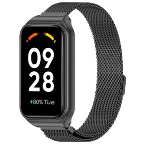 Bracelet milanais magnétique noire pour Xiaomi Smart Band 8 Active