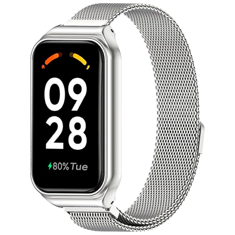 Pulseira milanesa magnética prateada para Xiaomi Smart Band 8 Active - Item