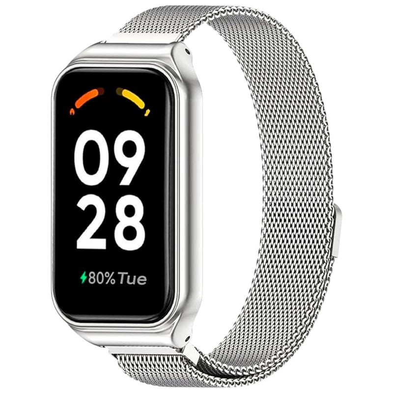 Pulseira milanesa magnética prateada para Xiaomi Smart Band 8 Active - Item