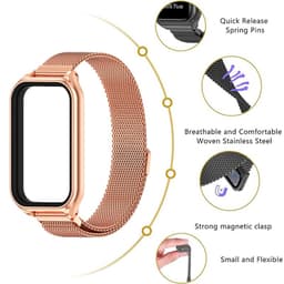 Vista detalhada da Correia milanês magnética rosa para Xiaomi Smart Band 8 Active