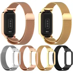 Pulseira milanesa magnética rosa para Xiaomi Smart Band 9 Active - cores disponíveis