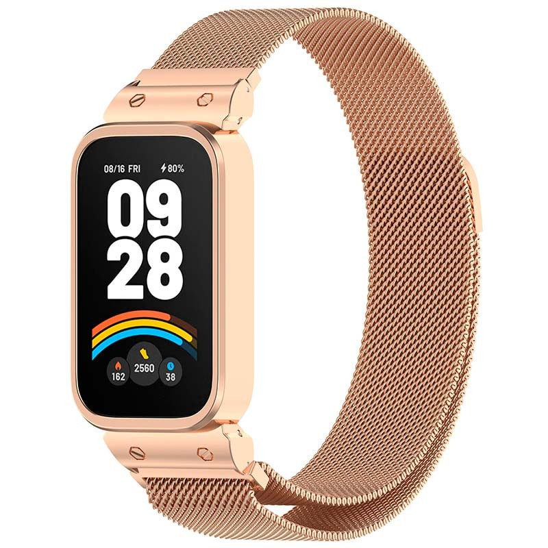 Correa Milanesa Magnética Xiaomi Mi Smart Band 9 Active / Redmi Smart Band 3 Dorado Rosa - Ítem
