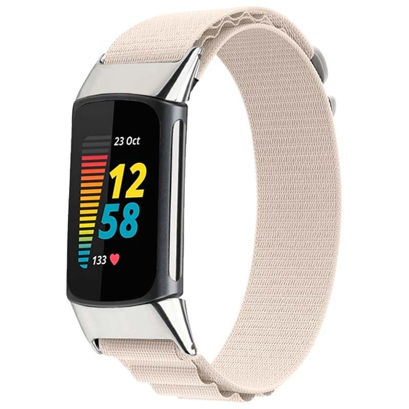 Bracelet en nylon compatible avec Fitbit Charge 6 de couleur Blanc - Ítem
