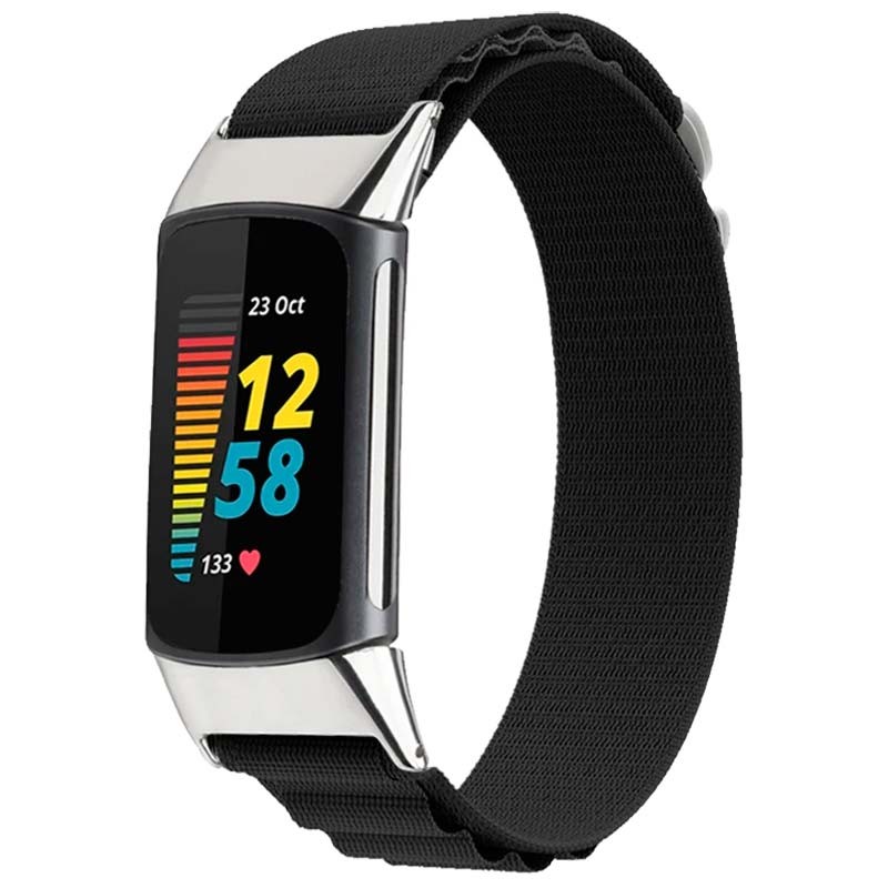 Correa de nailon compatible con Fitbit Charge 6 en color Negro - Ítem