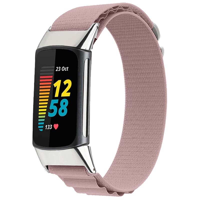 Correa de nailon compatible con Fitbit Charge 6 en color Rosa - Ítem