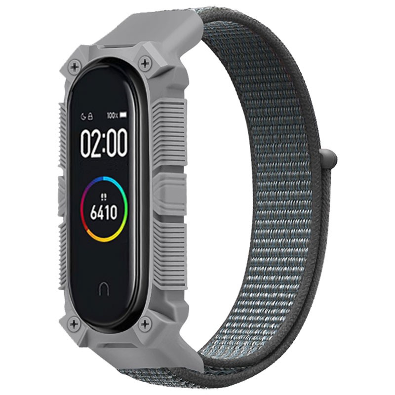 Correa de Nailon Rugerizada Gris para Xiaomi Mi Smart Band 6 / Mi Band 5 / Amazfit Band 5 - Ítem