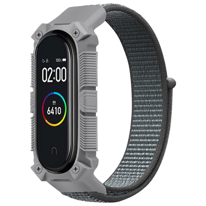 Pulseira de Nylon Rugged Cinzento Xiaomi Mi Smart Band 6 / Mi Band 5 / Amazfit Band 5 - Item