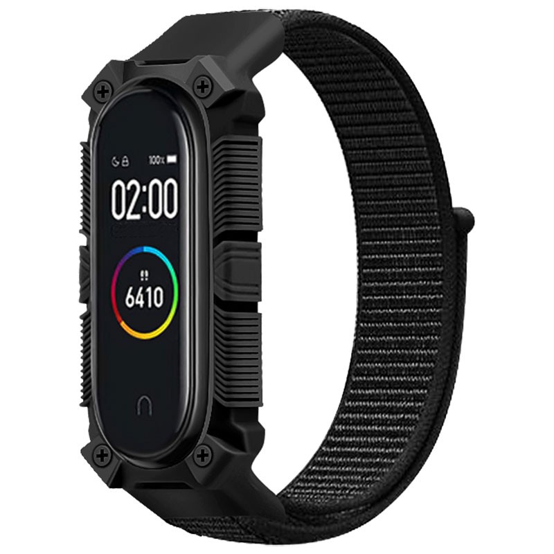 Pulseira de Nylon Rugged Preta Xiaomi Mi Smart Band 6 / Mi Band 5 / Amazfit Band 5 - Item