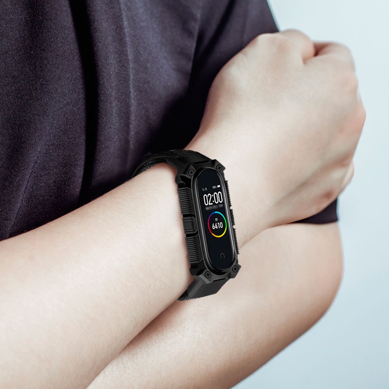 Pulseira de Nylon Rugged Preta Xiaomi Mi Smart Band 6 / Mi Band 5 / Amazfit Band 5 - Item2