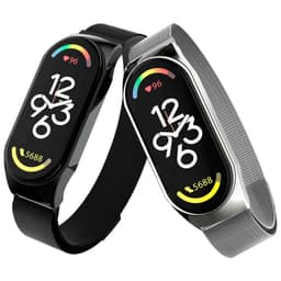 vue de face du Bracelet milanais magnétique compatible avec Xiaomi Smart Band 7 en couleur Or Rose