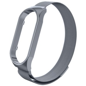 Correa Xiaomi Smart Band 7 Milanesa Magnética Gris Plateado