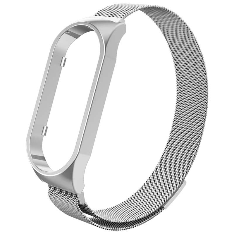 Bracelet milanais magnétique compatible avec Xiaomi Smart Band 7 de couleur Argent - Ítem