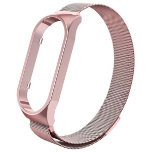 Bracelet milanais magnétique compatible avec Xiaomi Smart Band 7 de couleur Rose