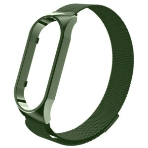 Bracelet milanais magnétique compatible avec Xiaomi Smart Band 7 de couleur Vert Forêt