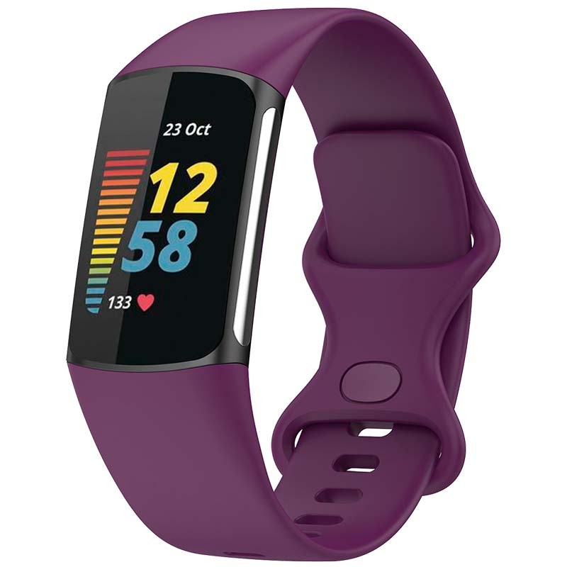 Correa de silicona morada para Fitbit Charge 6 - Ítem