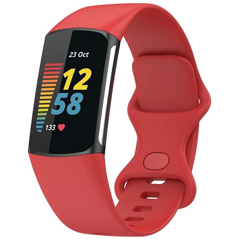 Bracelet en silicone rouge pour Fitbit Charge 6 - Ítem