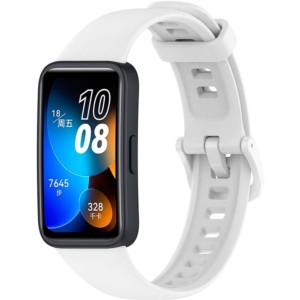 Bracelet en silicone compatible avec Huawei Band 9 de couleur Blanc