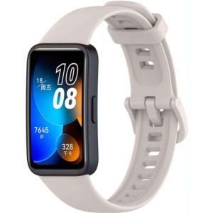 Pulseira de silicone compatível com Huawei Band 9 na cor Cinzento Claro