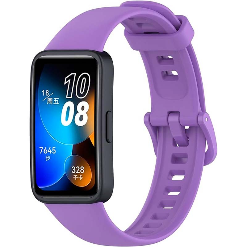 Correa de silicona compatible con Huawei Band 9 en color Morado - Ítem