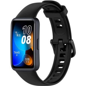 Pulseira de silicone compatível com Huawei Band 9 na cor Preto