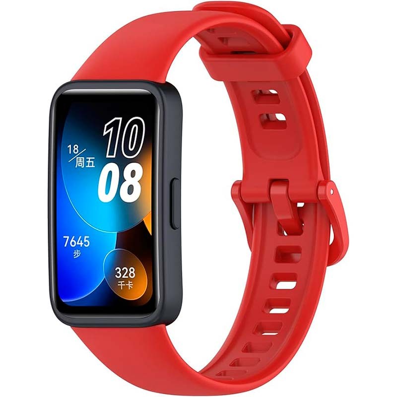 Pulseira de silicone compatível com Huawei Band 9 na cor Vermelho - Item