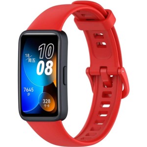 Bracelet en silicone compatible avec Huawei Band 9 de couleur Rouge