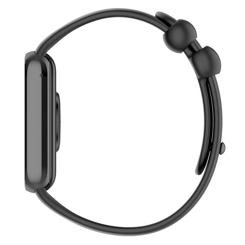 Vue latérale du bracelet en silicone compatible avec Xiaomi Smart Band 8 Pro en couleur Noir