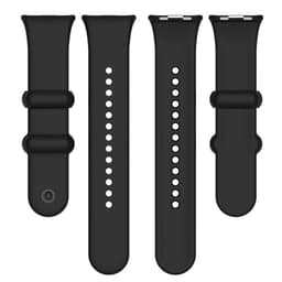 Vue avant et arrière du bracelet en silicone compatible avec Xiaomi Smart Band 8 Pro en couleur Noir