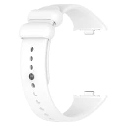 vista traseira da Pulseira de silicone compatível com Xiaomi Smart Band 8 Pro na cor Branco