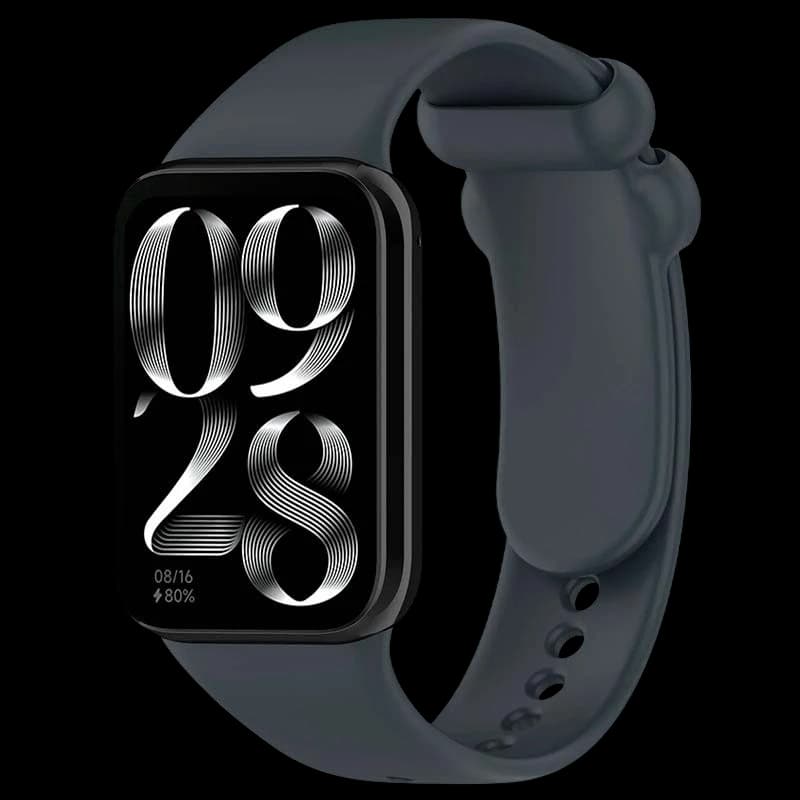 Pulseira de silicone cinzento escuro para Mi Band 9 Pro e compatíveis, acabamento liso, encaixe seguro e fecho ajustável para relógios Xiaomi e Redmi