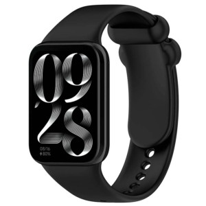 Pulseira de silicone compatível com Xiaomi Smart Band 8 Pro na cor Preto