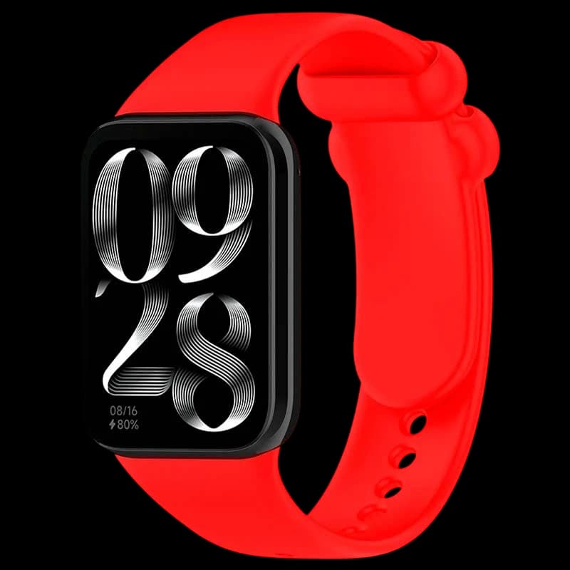 Correa de silicona roja para Xiaomi Mi Smart Band 9 Pro, Band 8 Pro, Redmi Watch 4, 5, 6 y Smart Band 10 Pro; suave, ajustable y compatible con cierre seguro