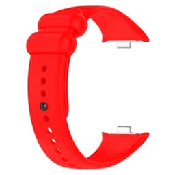 vista trasera de la Correa de silicona compatible con Xiaomi Smart Band 8 Pro en color Rojo