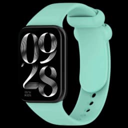 Correa de silicona turquesa para smartwatch, textura suave, cierre seguro y ajuste perforado; compatible con Mi Smart Band 9 Pro, Band 8 Pro y Redmi Watch 4-6