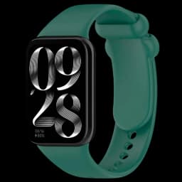 Pulseira de silicone verde escuro para Xiaomi/Redmi, ajuste com furos múltiplos, acabamento fosco, encaixe preciso e conforto para uso diário