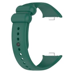 Pulseira de silicone verde escuro com fechos rápidos, ajuste perfurado e bordas arredondadas; compatível com Mi Band 9 Pro, Band 8 Pro e Redmi Watch 4, 5, 6