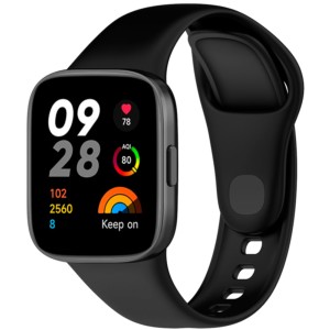 Bracelet en silicone noire pour Xiaomi Redmi Watch 3