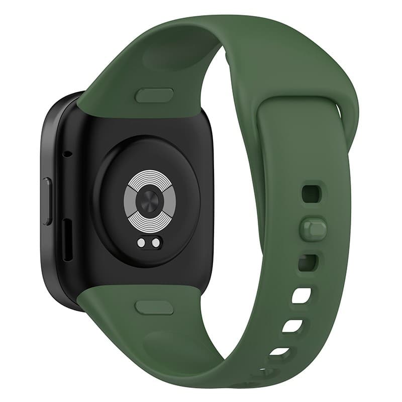 vista trasera de la Correa de silicona verde para Xiaomi Redmi Watch 3