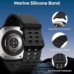 Bracelet en silicone Samsung Galaxy Watch Ultra Noir - vue détaillée