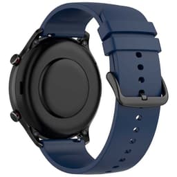 vue arrière du bracelet en silicone bleu marine universel de 22mm pour montre connectée