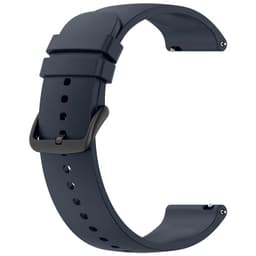 Bracelet en silicone universel 22mm Bleu foncé pour montre connectée Xiaomi/Amazfit/Samsung/Huawei/Realme/Ticwatch - vue complète avec la boucle