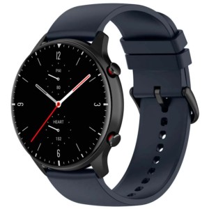 Bracelet en silicone bleu foncé universel de 22 mm pour smartwatch