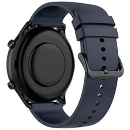 vue arrière du bracelet en silicone bleu foncé universel de 22mm pour montre connectée