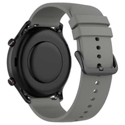 vue arrière du bracelet en silicone gris universel de 22mm pour montre connectée